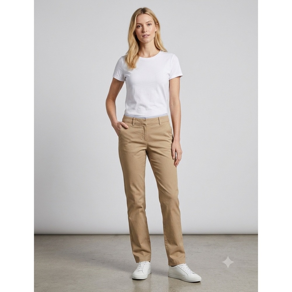 Gap Curvy Stretch Khaki Pants Women 10 Long Tan Excellent